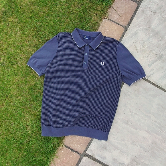 Fred Perry Other - Fred Perry Polo Shirt - Textured Polo - Size Large - Navy Blue